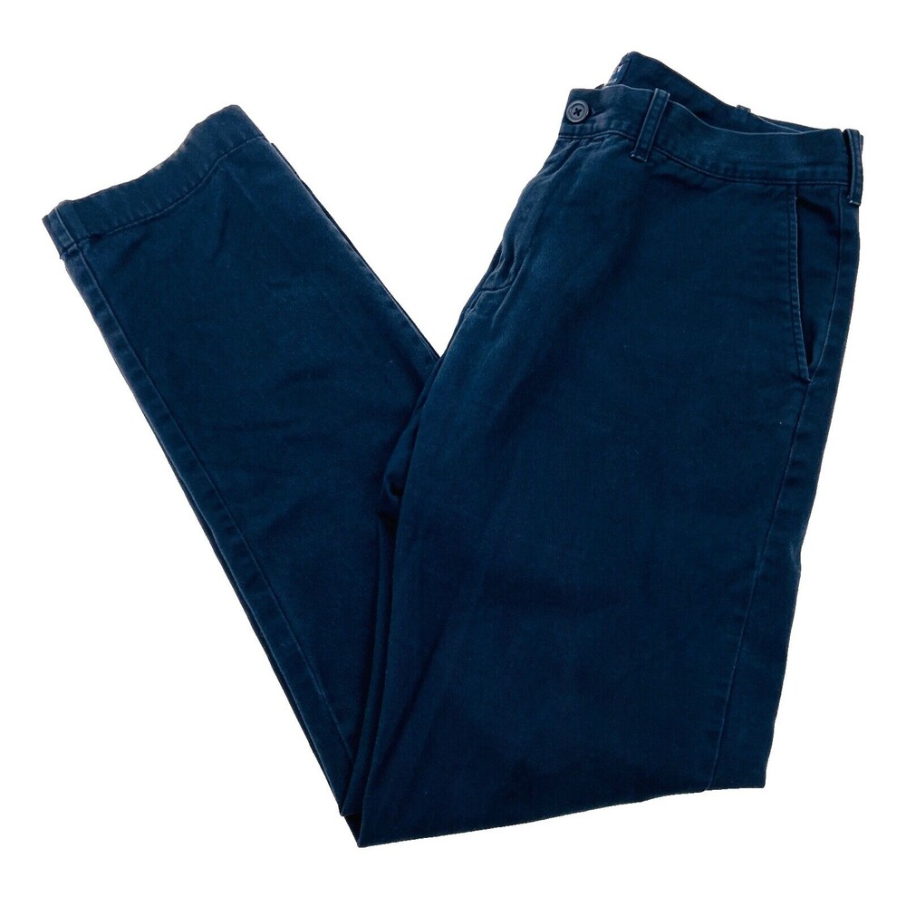 J CREW THE DRIGGS Mens 34x32 Navy Blue Super Soft Cotton Khaki/Chino Pants
